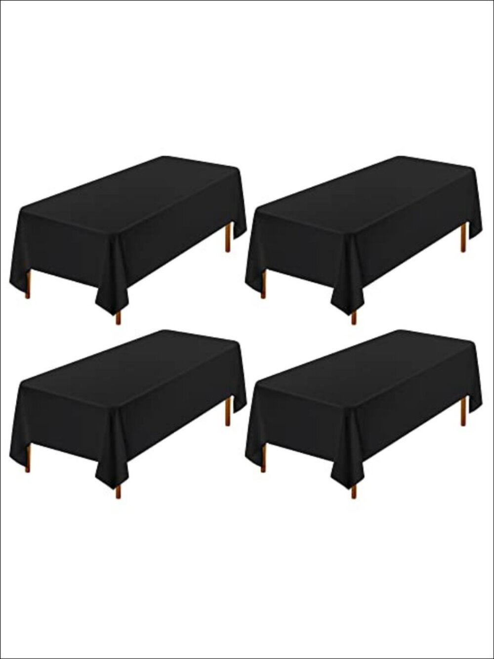 4 Pack Polyester Tablecloths 60x102 Inch Rectangle Dining Table Cover